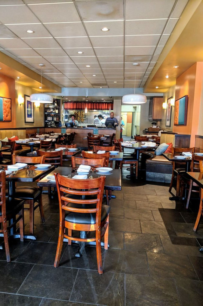 Interior dining area of Garden Indian Restaurant